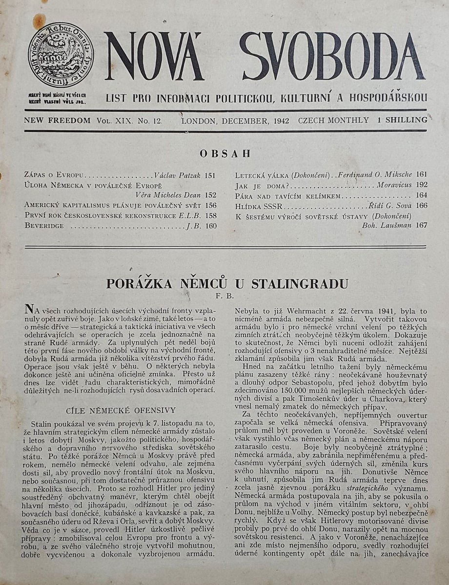 Nová svoboda, 1942