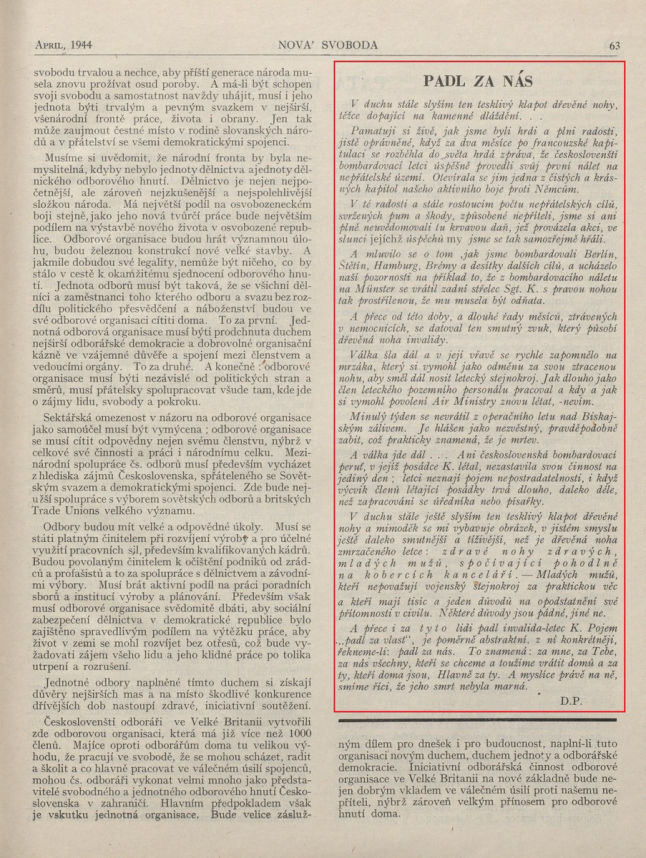 Nová svoboda, duben 1944