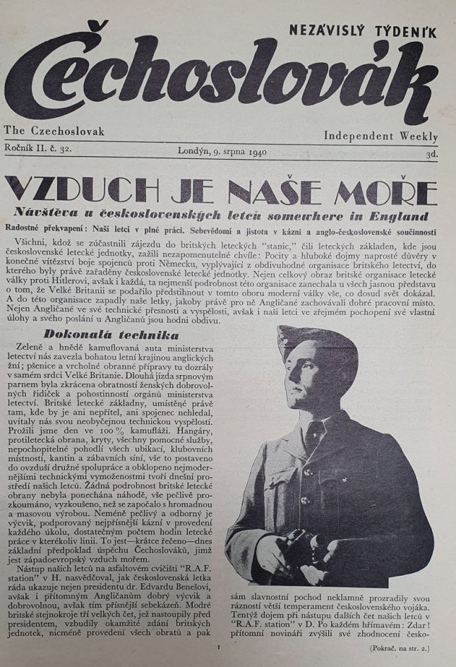 Nezávislý týdeník Čechoslovák 1940